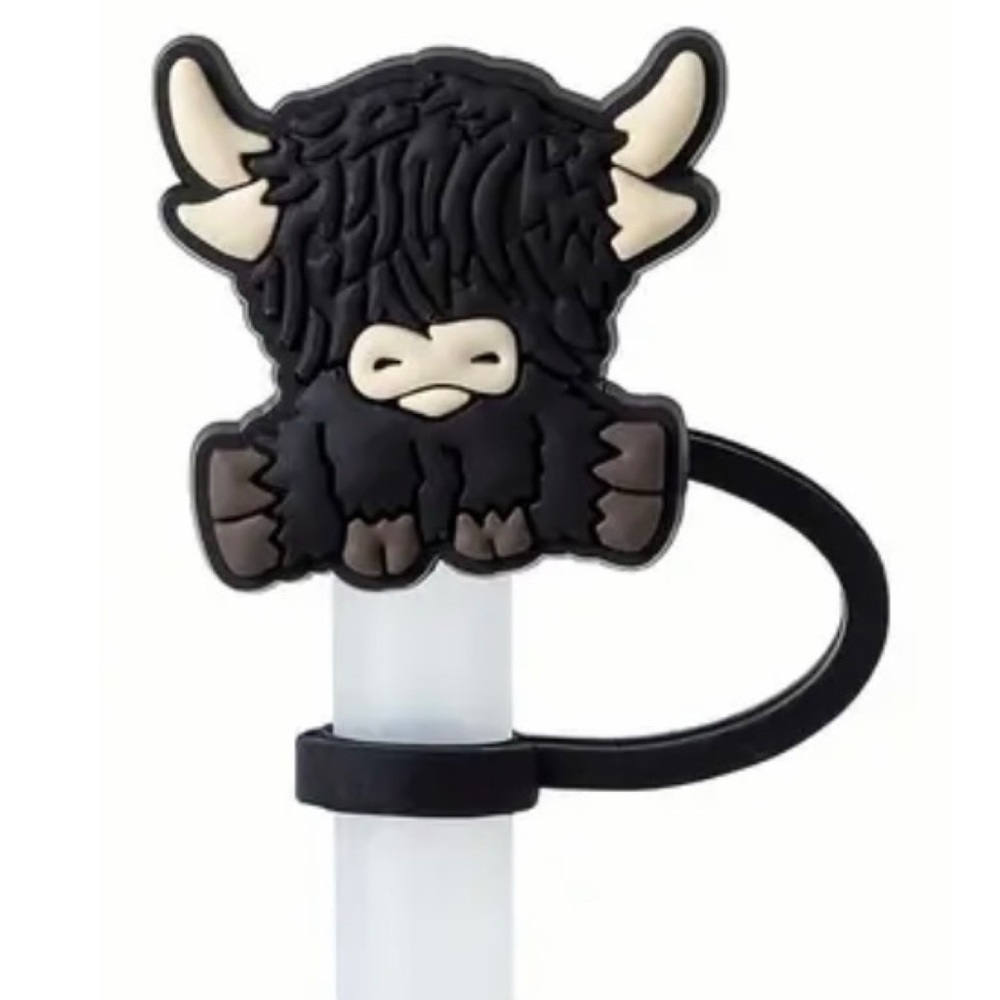 Cow, Highland Cow Straw Topper, Fits 10mm straw, NEW